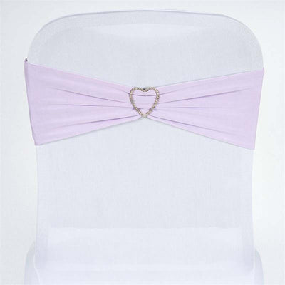 5 Pack Stretch Spandex Chair Sashes 5"x12" Lavender Lilac - Two Ply Heavy Duty Fitted Chair Bands