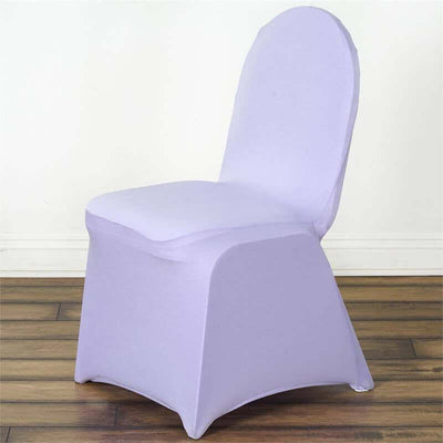 Spandex Stretch Fitted Banquet Chair Cover 160GSM Lavender Lilac - Durable Slip-On Slipcover