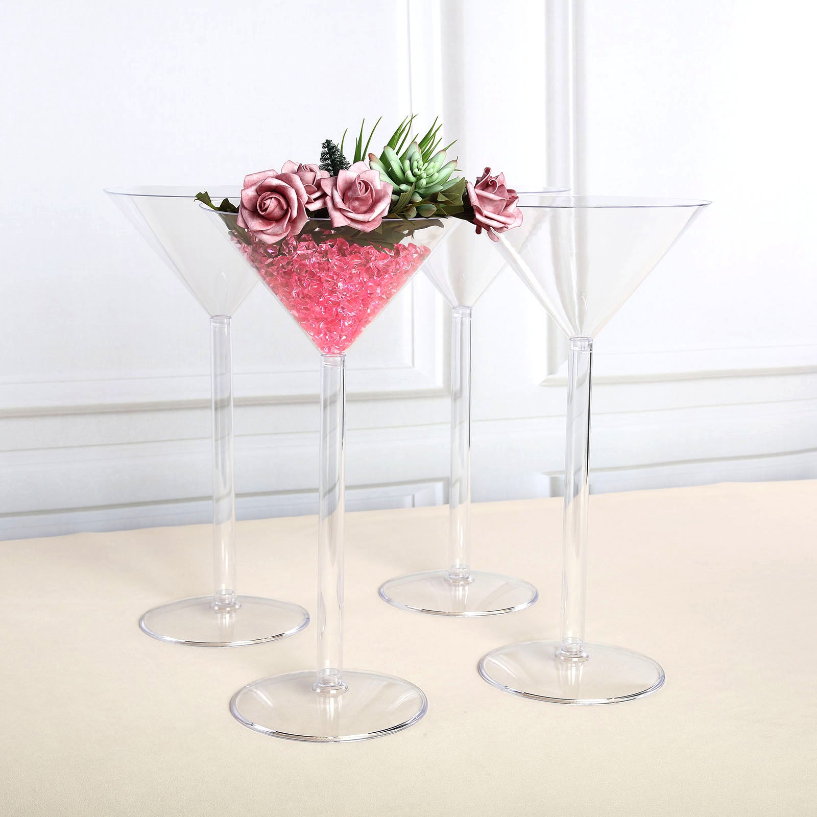 Martini Glass Shape Vase, L, 19.5 (H) X 10 (W), Clear - Laguna Party &  Rentals