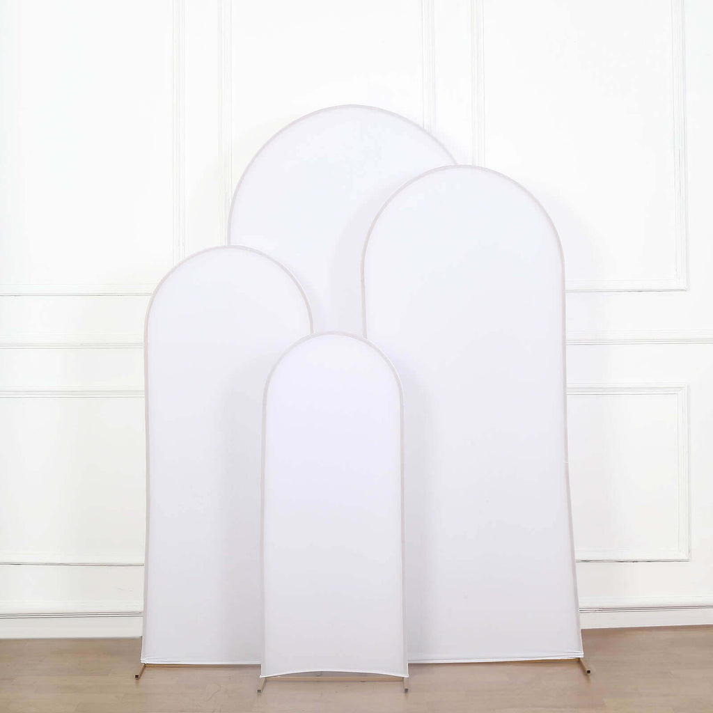 Matte White Spandex Fitted Wedding Arch Cover