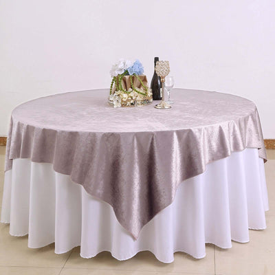 Velvet Table Overlay 72"x72" Mauve - Soft Finish Tablecloth Topper