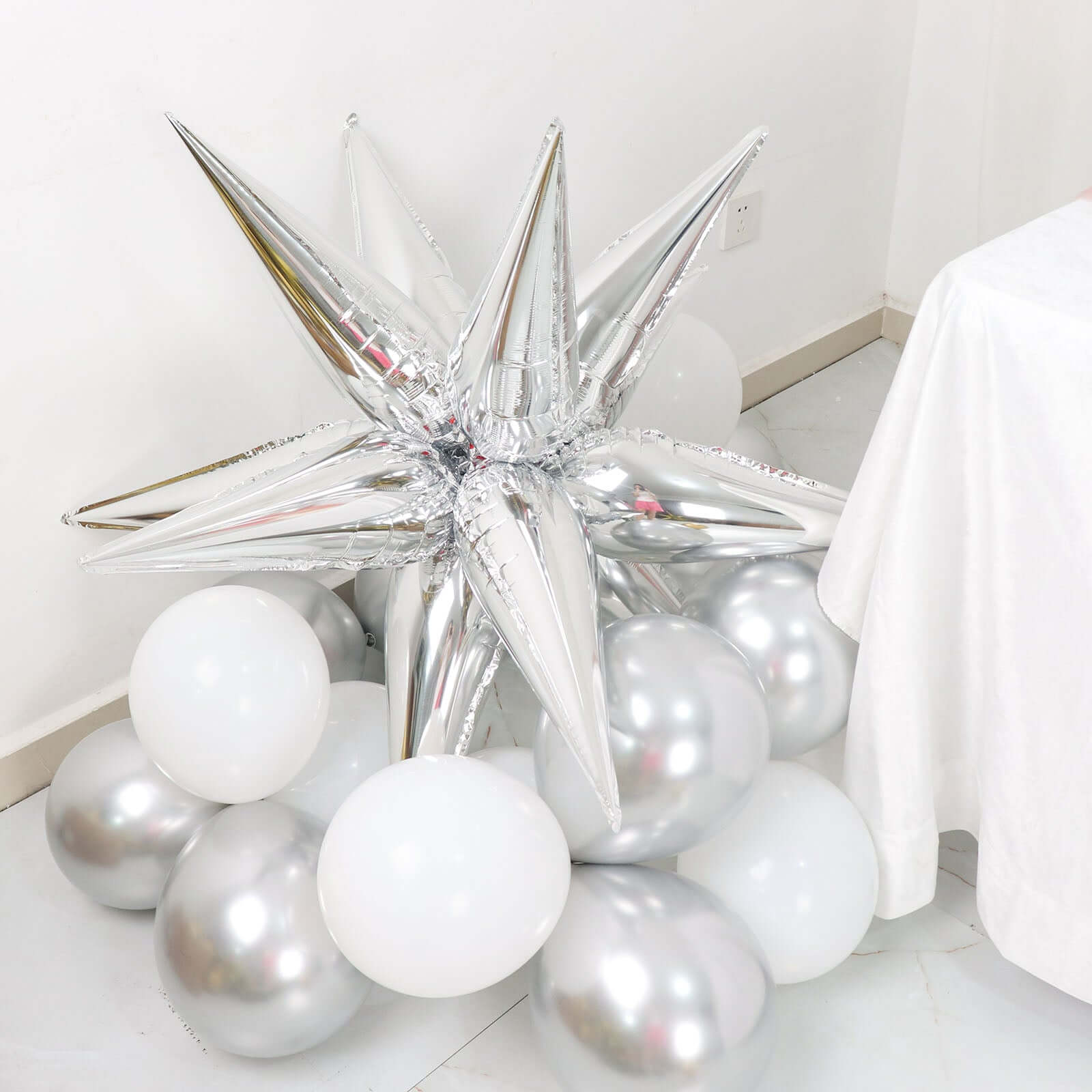 12 Pcs Balloon Excellent Assemble Aluminum Foil Backdrop Point Star Balloon  for Birthday Gold Aluminum Foil