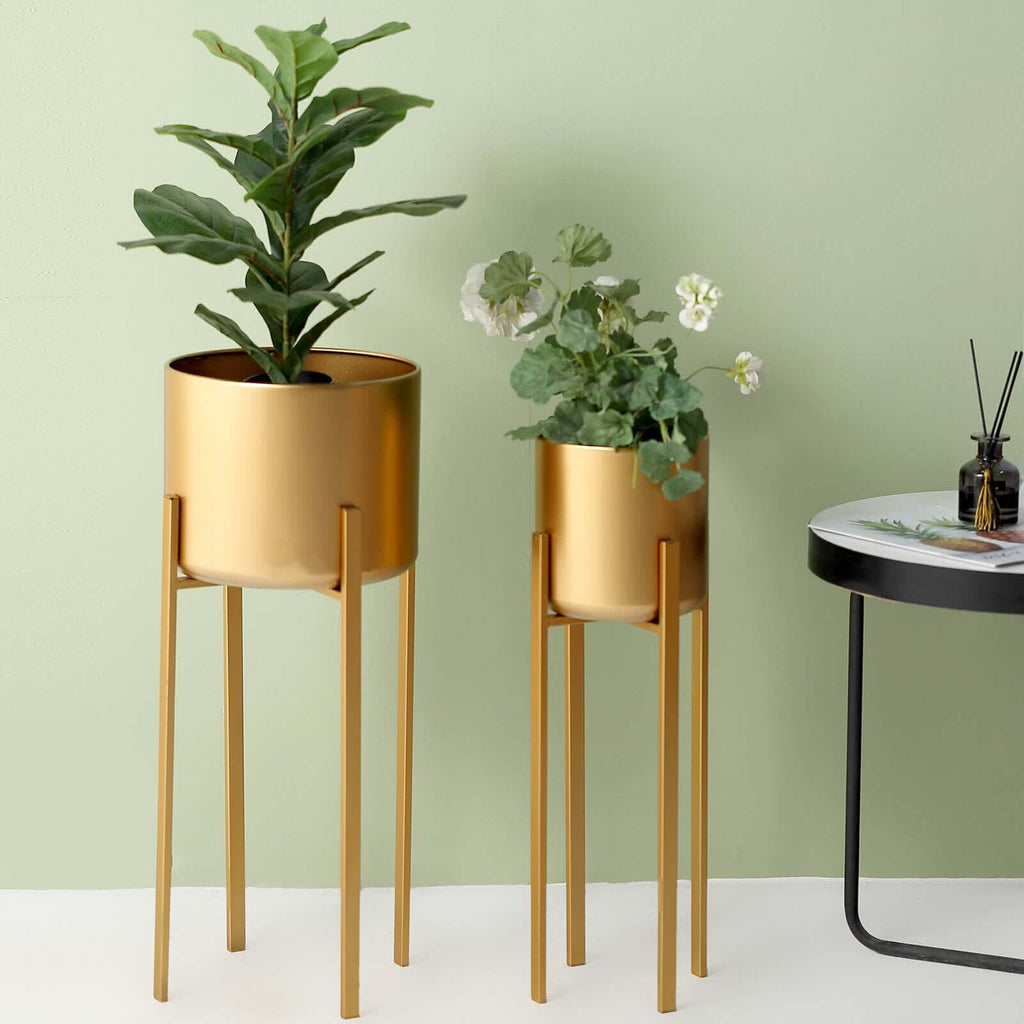 Modern Gold Metal Planter Stands