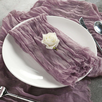 5 Pack Gauze Cheesecloth Napkins 24"x19" Violet Amethyst - Reusable Boho Dinner Napkins