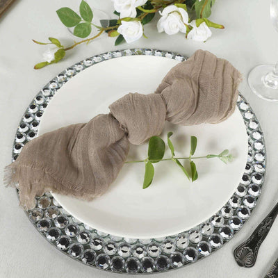 5 Pack Gauze Cheesecloth Napkins 24"x19" Natural - Reusable Boho Dinner Napkins