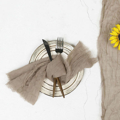 5 Pack Gauze Cheesecloth Napkins 24"x19" Natural - Reusable Boho Dinner Napkins