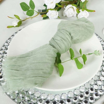 5 Pack Gauze Cheesecloth Napkins 24"x19" Sage Green - Reusable Boho Dinner Napkins