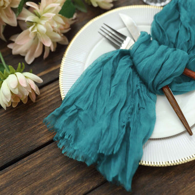 5 Pack Gauze Cheesecloth Napkins 24"x19" Peacock Teal - Reusable Boho Dinner Napkins