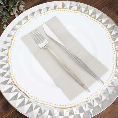 50-Pack Paper Napkins 2-Ply Soft Silver - Dinner Party Napkins