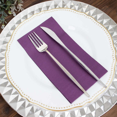 50-Pack Paper Napkins 2-Ply Soft Purple - Dinner Party Napkins