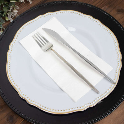 50-Pack Paper Napkins 2-Ply Soft White - Dinner Party Napkins for Wedding Receptions and Cocktails