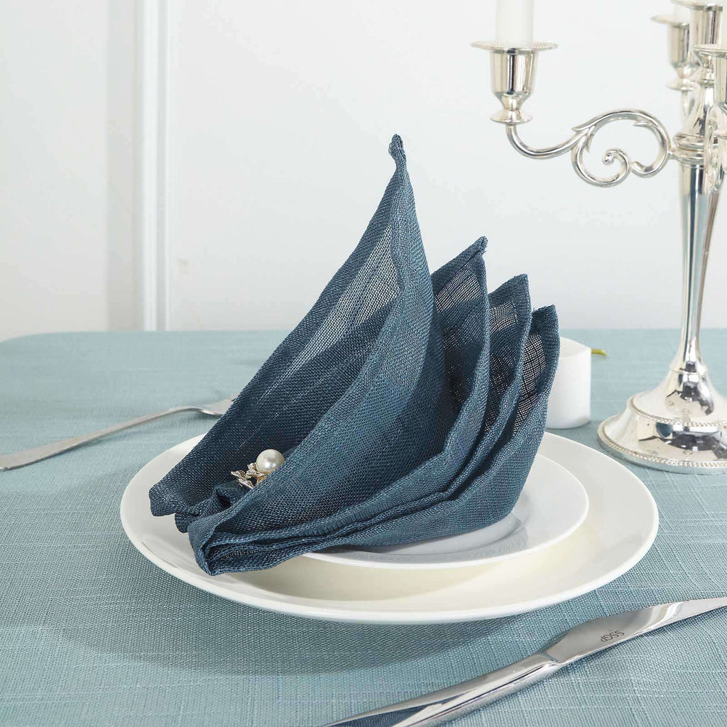 5-Pack Blue Textured Cloth Dinner Napkins | eFavormart.com