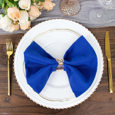 5 Pack Premium Polyester Napkins 20"x20" Royal Blue - 220GSM Stain & Wrinkle Resistant Cloth Napkins