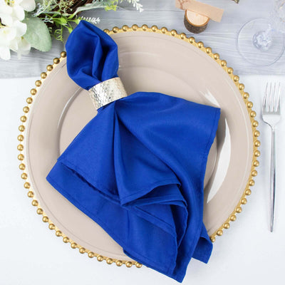 5 Pack Premium Polyester Napkins 20"x20" Royal Blue - 220GSM Stain & Wrinkle Resistant Cloth Napkins