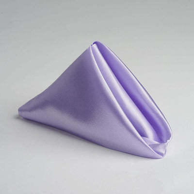 5 Pack Satin Napkins 20"x20" Lavender Lilac - Soft Reusable Cloth Napkins