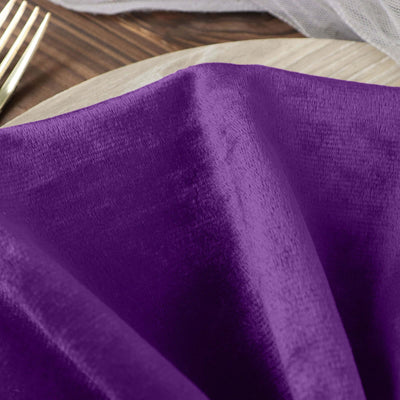5 Pack Premium Velvet Napkins 20"x20" Purple - Soft Sheen Finish Dinner Napkins