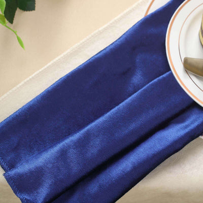 5 Pack Premium Velvet Napkins 20"x20" Royal Blue - Soft Sheen Finish Dinner Napkins