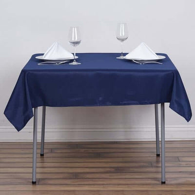 Polyester Square Tablecloth 54"x54" Navy Blue - Wrinkle-Resistant Table Cover