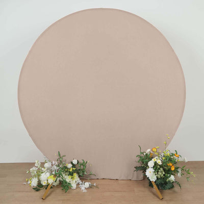 Nude Round Spandex Fit Wedding Backdrop Stand Cover 7.5ft