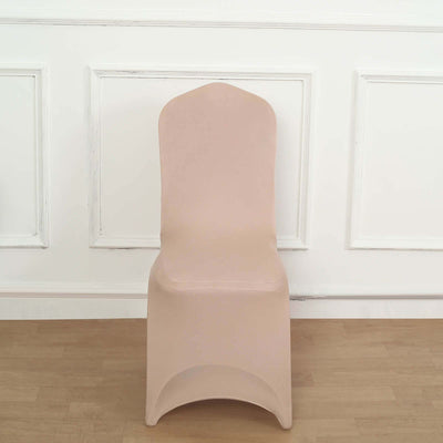 Spandex Stretch Fitted Banquet Chair Cover 160GSM Nude - Durable Slip-On Slipcover