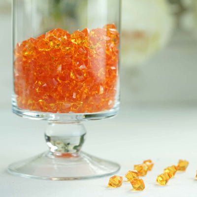 400 Pcs Orange Acrylic Ice Bead Vase Fillers Mini - Chic DIY Craft Crystals for Tables & Decorative Arrangements