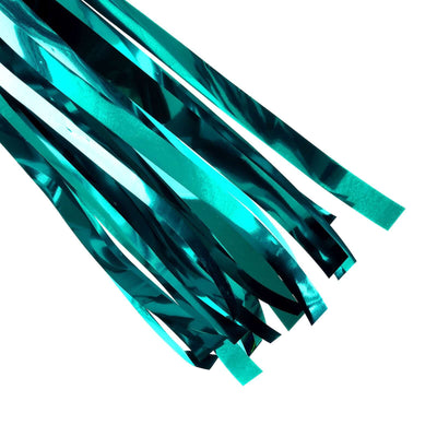 Turquoise Hanging Foil Tassel Garland, Metallic Tinsel Fringe Banner Party Streamer Backdrop Decorations 7.5ft Long