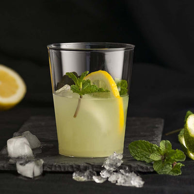 25-Pack Plastic Tumbler Cups 10oz Clear - Disposable Crystal Drinking Glasses for Parties