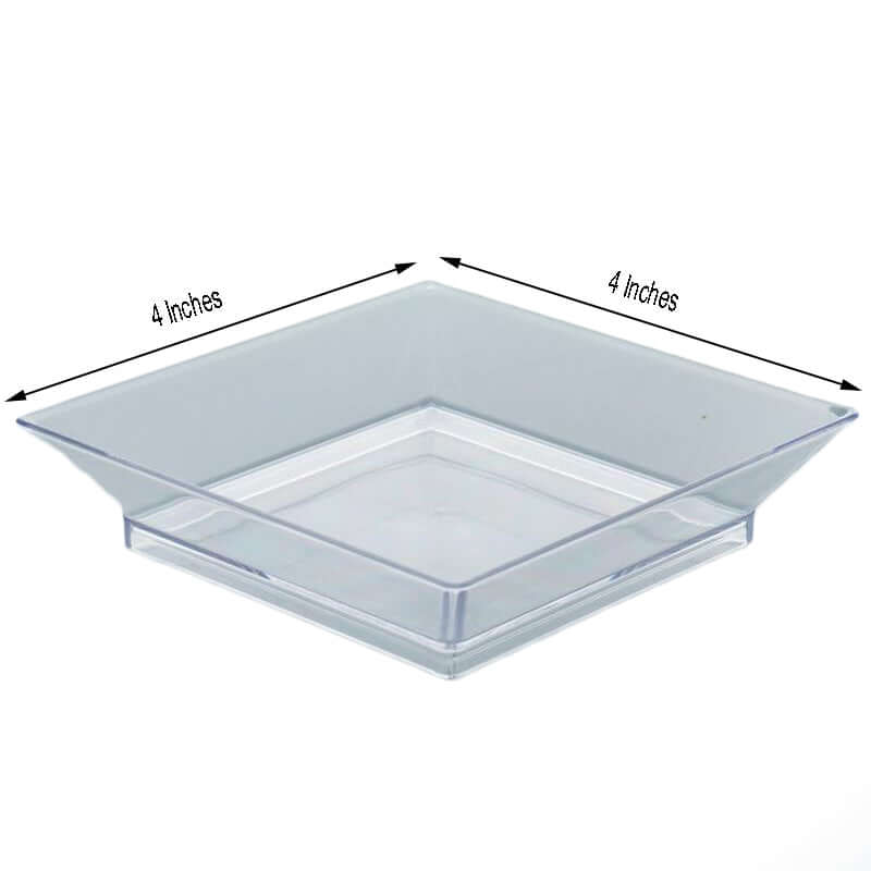 Clear Sleek Square Tapas Plastic Plates