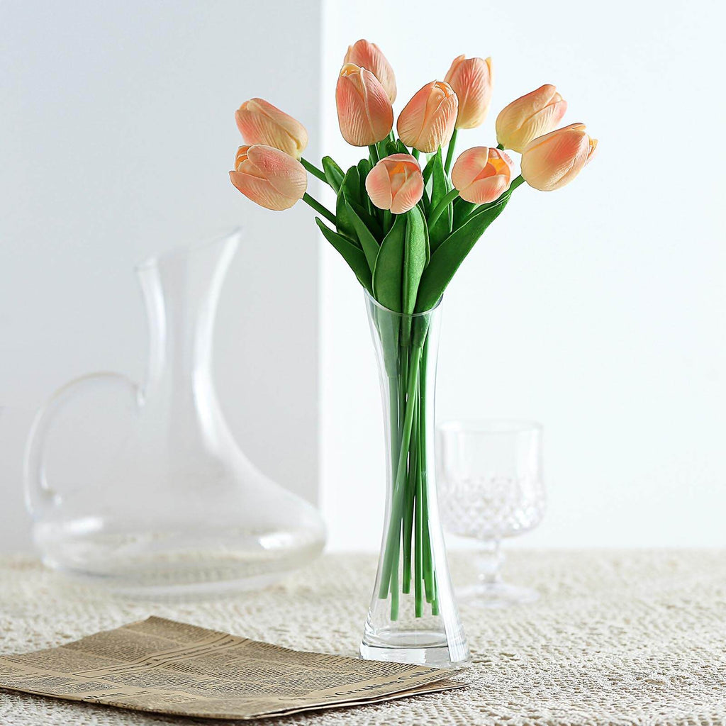 Peach Artificial Foam Tulip Flowers