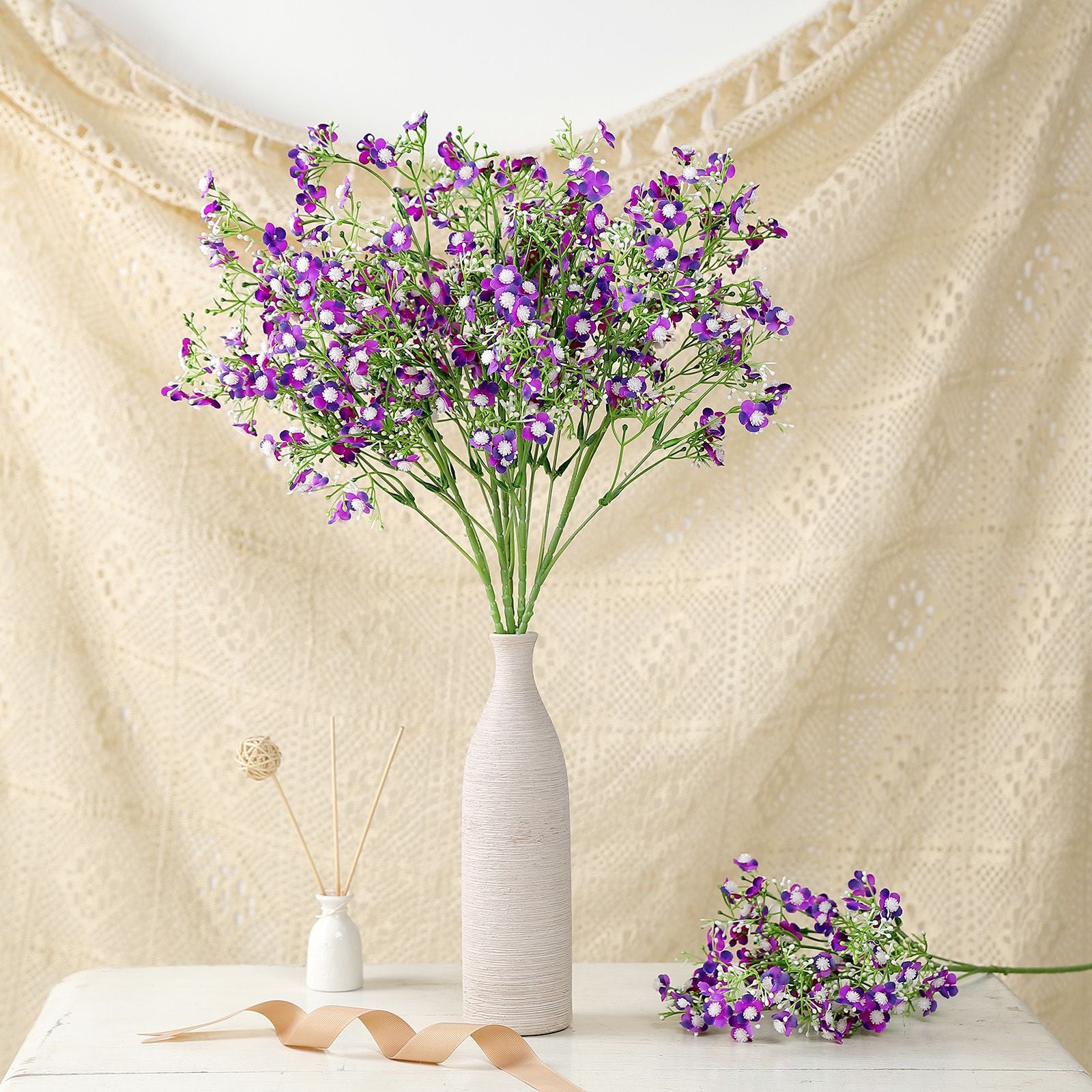 Purple Silk Babys Breath Gypsophila Flowers