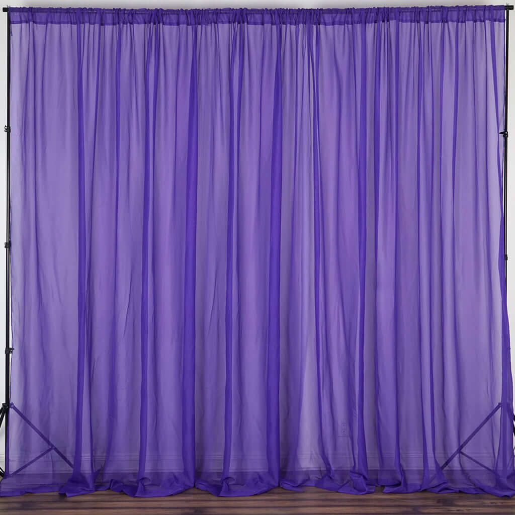 Purple Chiffon Backdrop Drape Curtain 10ftx10ft | eFavormart.com