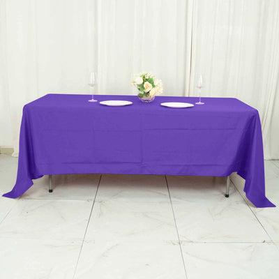 Polyester Rectangle Tablecloth 72"x120" Purple with Wrinkle-Resistant Finish - Reusable Table Cover