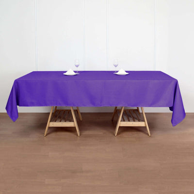 Polyester Rectangle Tablecloth 60"x102" Purple - Wrinkle-Resistant Finish