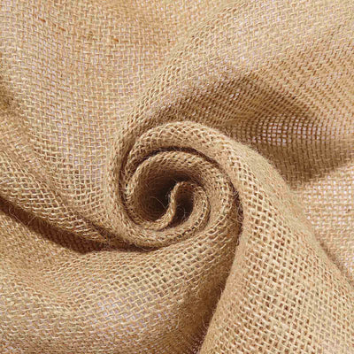 Natural Jute Burlap Aisle Runner with White Floral Lace Borders 30ft