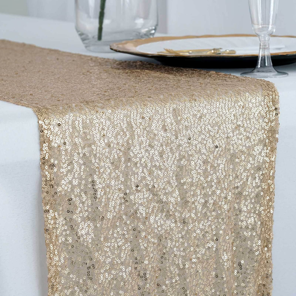 Champagne Premium Sequin Table Runner 12