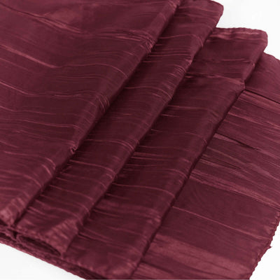 Taffeta Table Runner 12"x108" Burgundy - Accordion Crinkle Table Linen