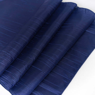 Taffeta Table Runner 12"x108" Navy Blue - Accordion Crinkle Table Linen