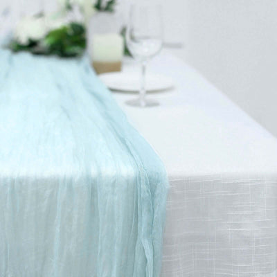 Gauze Cheesecloth Table Runner 10ft Light Blue - Rustic Boho Table Linen