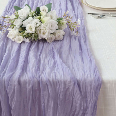 Gauze Cheesecloth Table Runner 10ft Lavender Lilac - Rustic Boho Table Linen