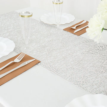 Make a Statement with the Shiny Silver Non-Slip Table Runner