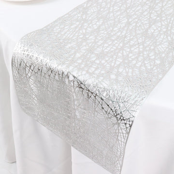 Enhance Your Table Setting with the Metallic Silver Reversible Tabletop Runner
