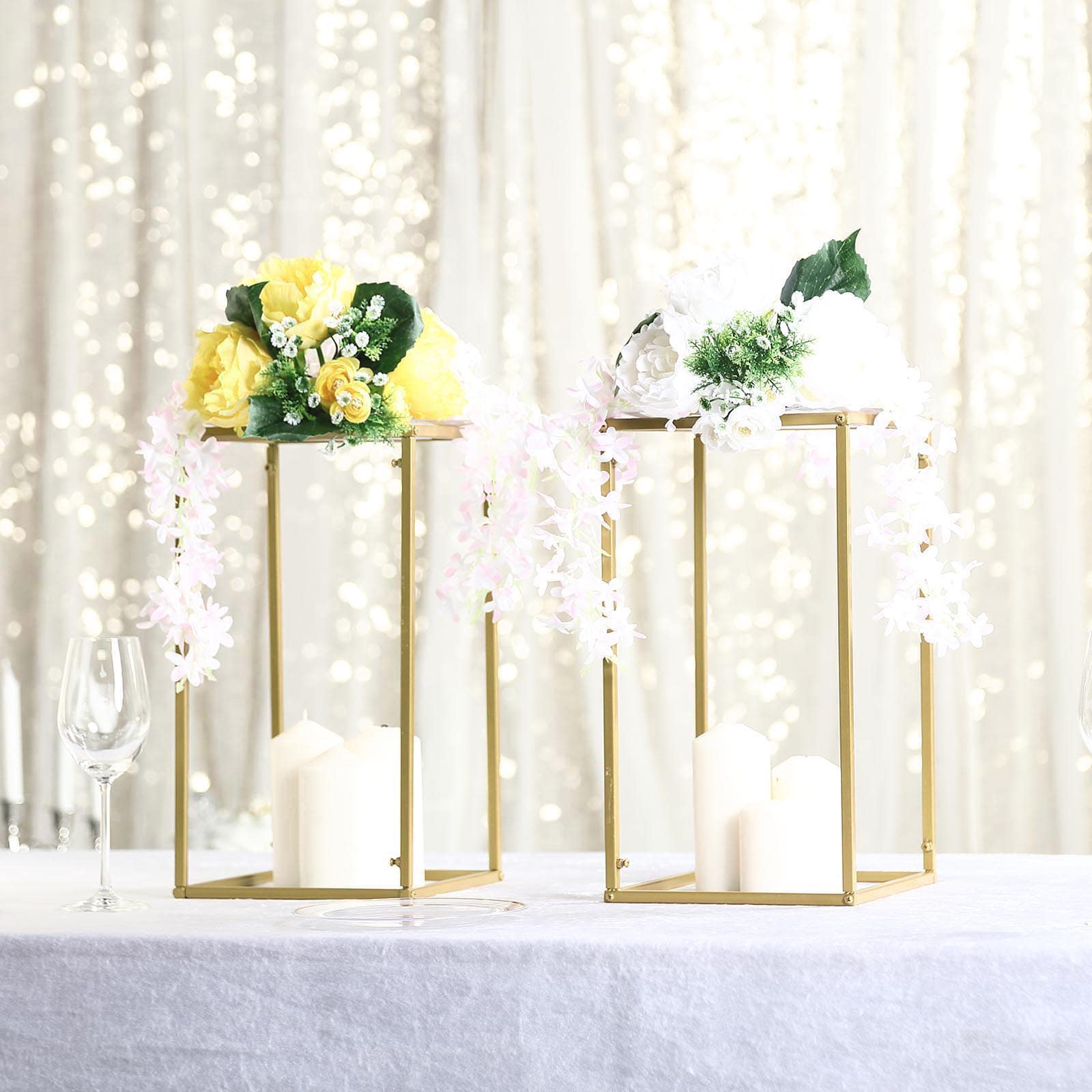 Gold flower stand for table centerpiece dining table floral stand