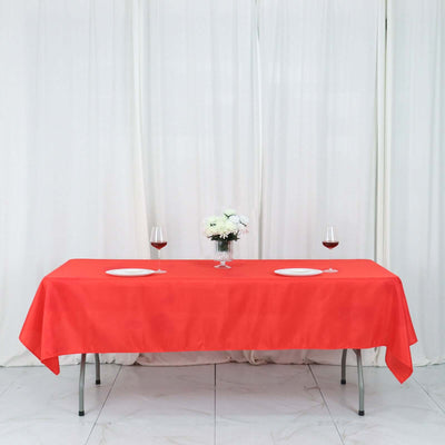 Polyester Rectangle Tablecloth 54"x96" Red - Linen Texture Table Cover