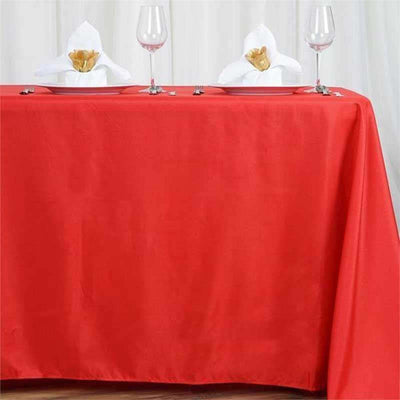 Polyester Rectangle Tablecloth 72"x120" Red with Wrinkle-Resistant Finish - Reusable Table Cover