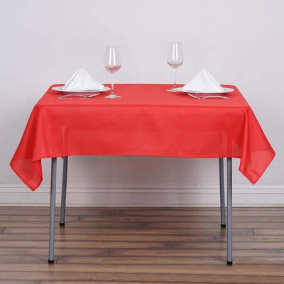 Polyester Square Tablecloth 54"x54" Red - Wrinkle-Resistant Table Cover