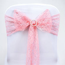 5-Pack Rose Quartz Floral Lace Chair Sashes | eFavormart.com