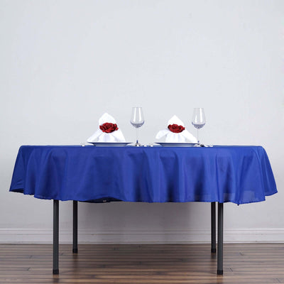 Polyester Round Tablecloth 70" Royal Blue - Linen Texture Table Cover