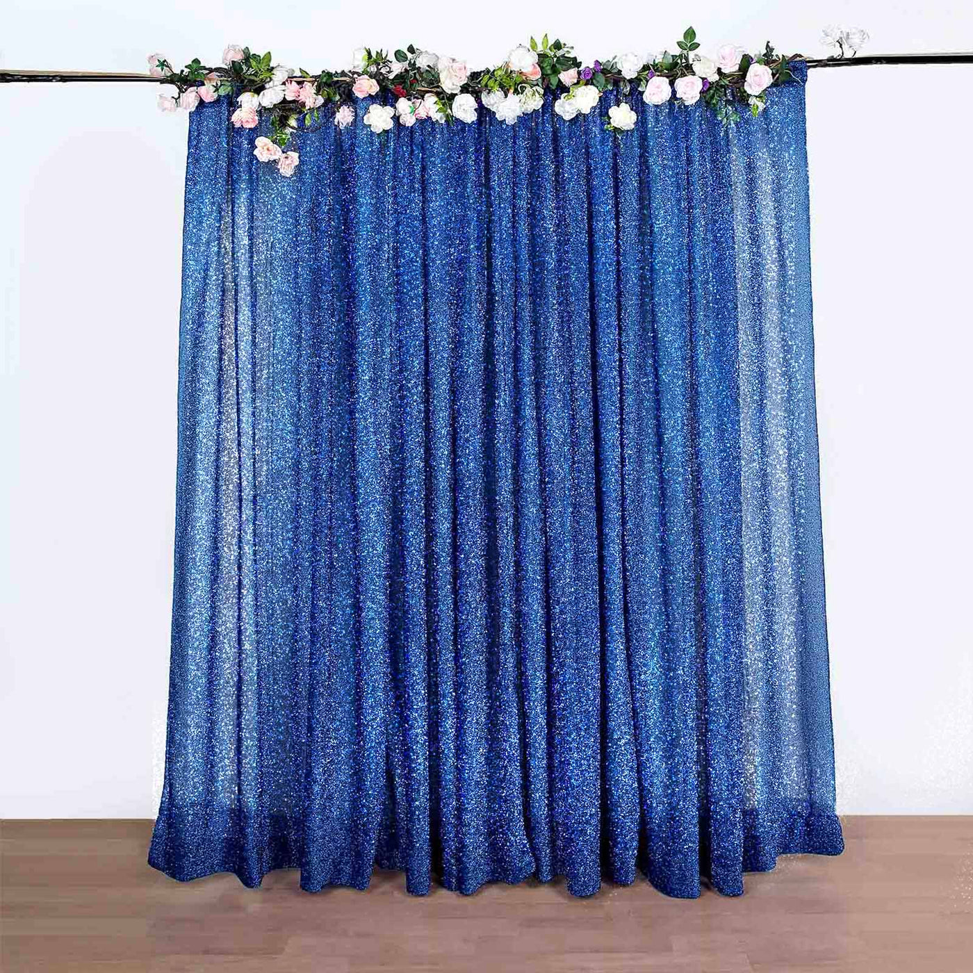 Royal Blue Metallic Tinsel Divider Backdrop 20ftx10ft | eFavormart.com