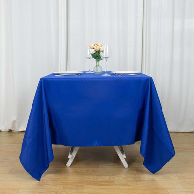 Premium Polyester Square Tablecloth 70"x70" Royal Blue - Wrinkle-Resistant 220GSM Table Cover