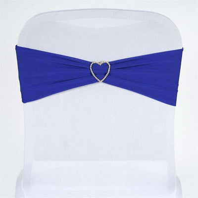 5 Pack Stretch Spandex Chair Sashes 5"x12" Royal Blue - Two Ply Heavy Duty Fitted Chair Bands